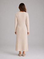 Kacob | Women's Cable Knit Long Sleeve Maxi Jumper Dress