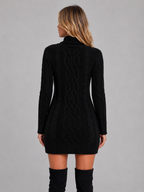Kacob | Women's Cable Knit Roll Neck Jumper Dress