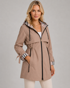 Kacob | Women's Check Lined Hooded Trench Coat