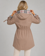 Kacob | Women's Check Lined Hooded Trench Coat