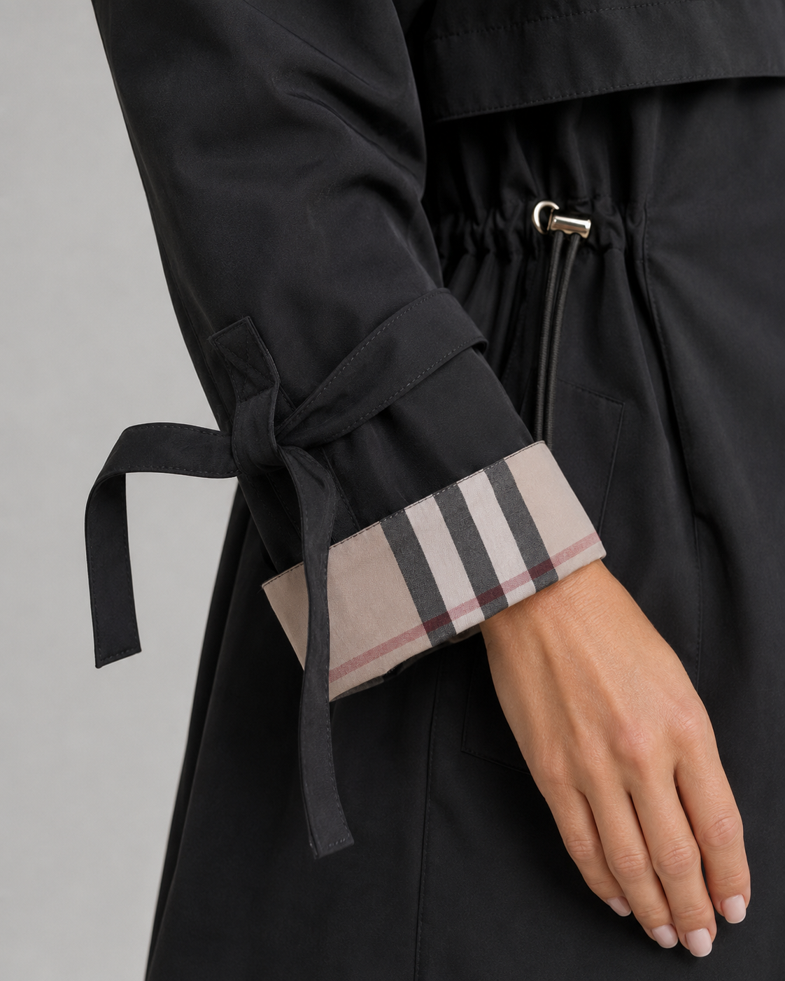 Kacob | Women's Check Lined Hooded Trench Coat
