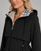 Kacob | Women's Check Lined Hooded Trench Coat