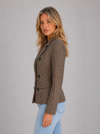 Kacob | Women's Checked Double Breasted Tailored Blazer