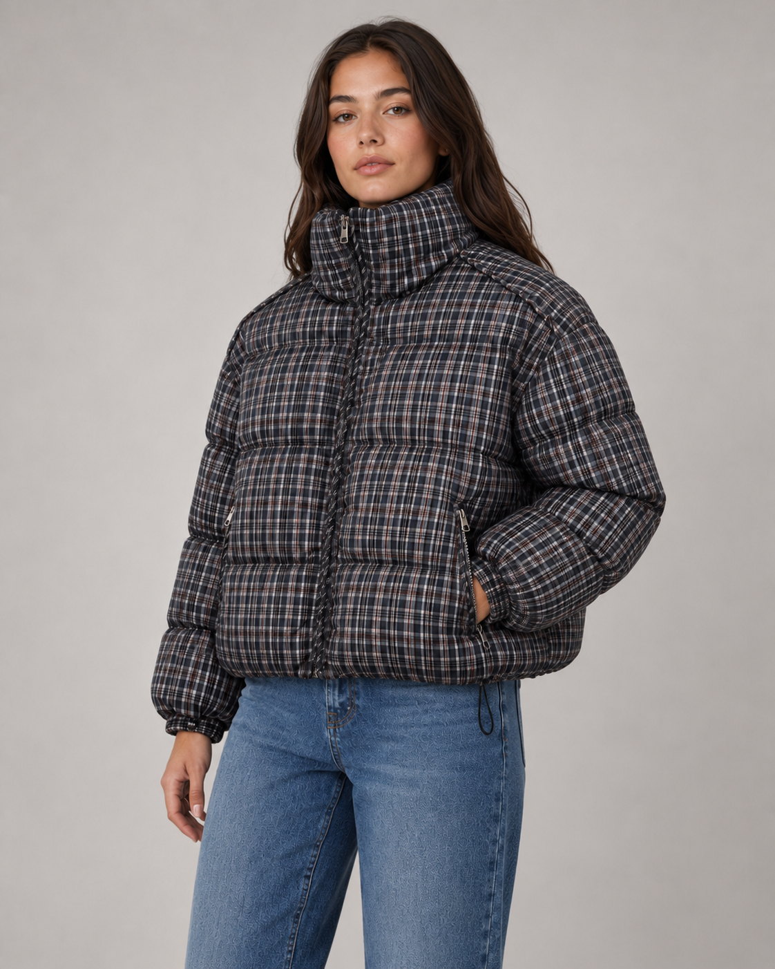 Kacob | Women's Checked Puffer Coat