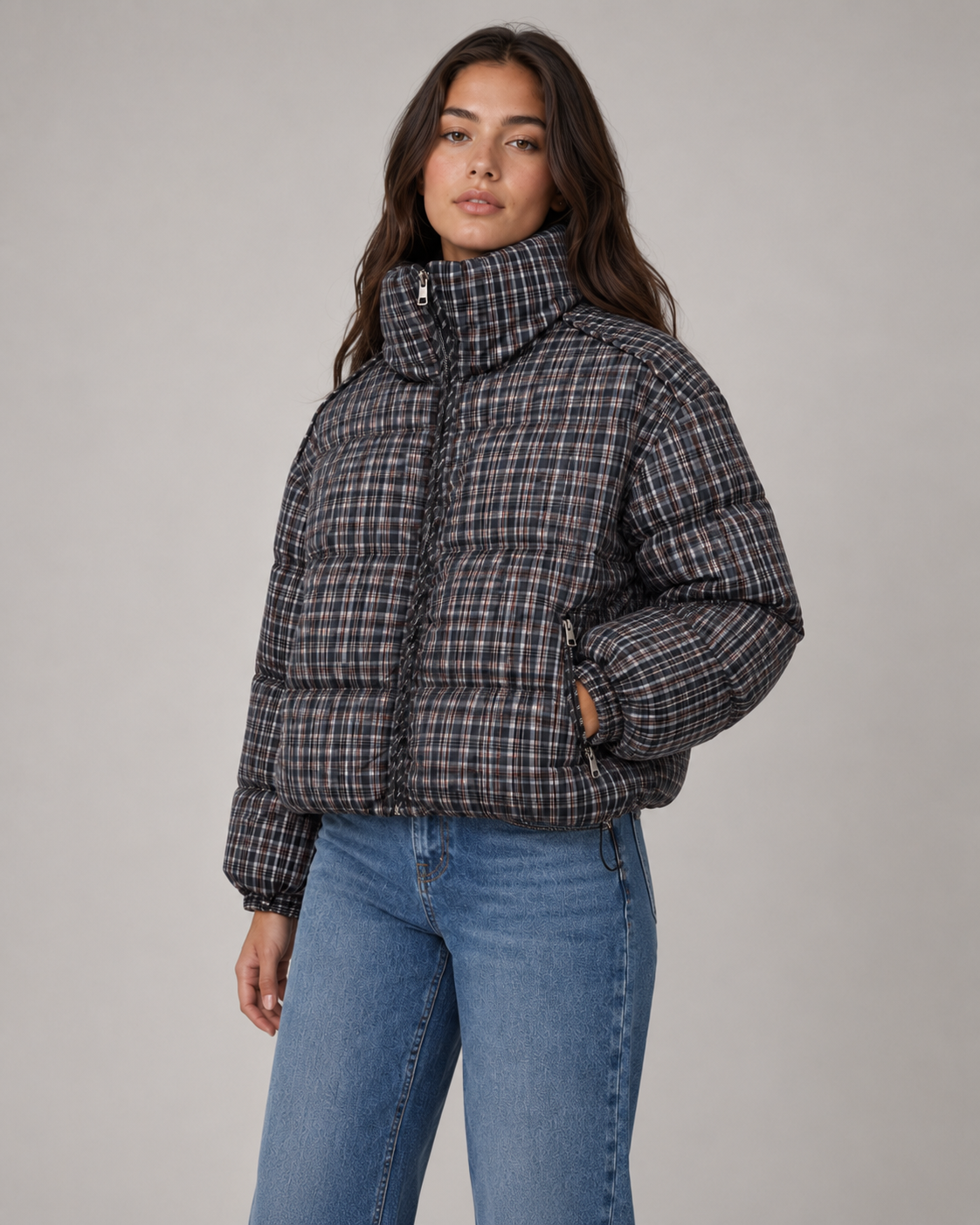 Kacob | Women's Checked Puffer Coat
