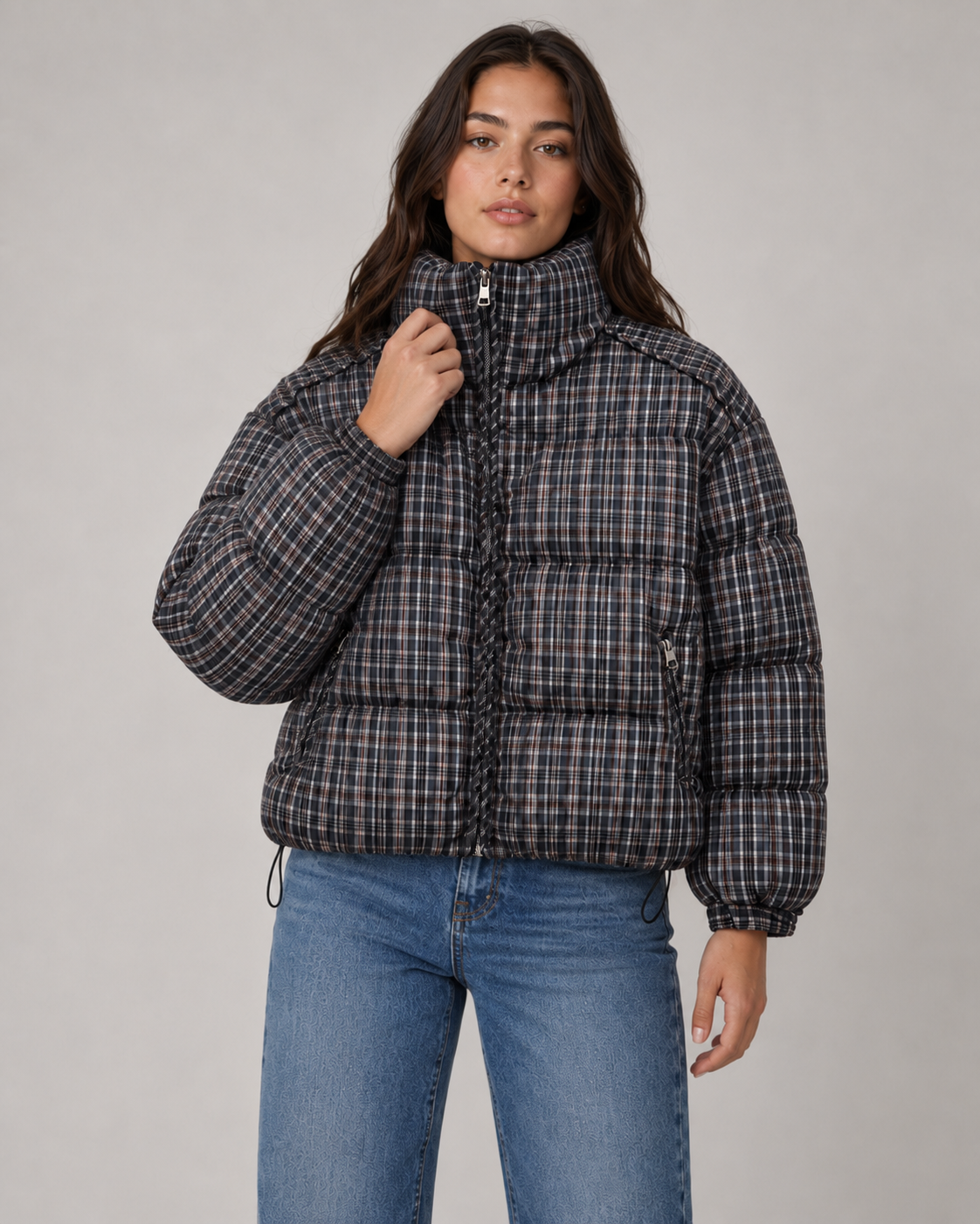 Kacob | Women's Checked Puffer Coat