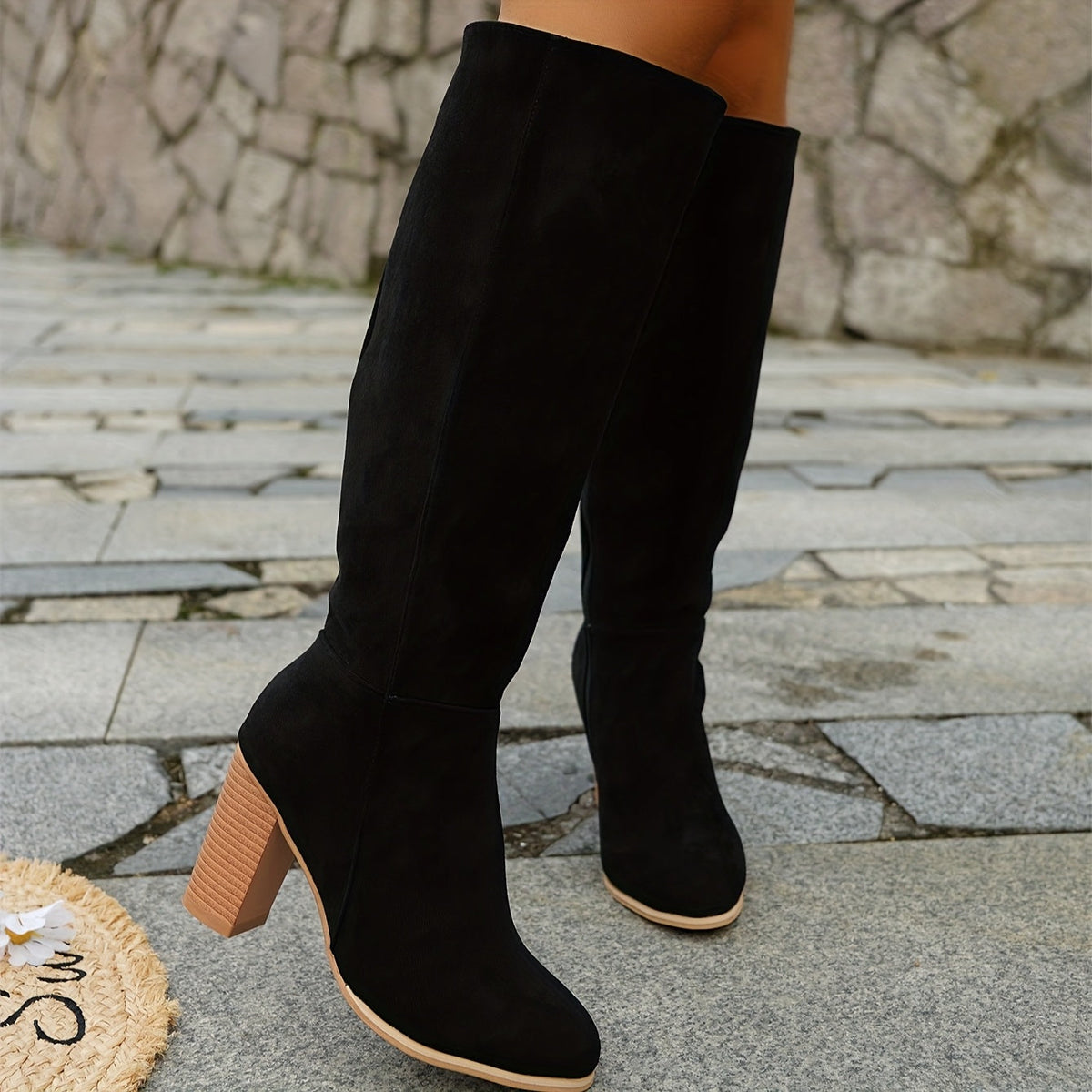 Kacob | Women's Chunky Heel Knee High Boots
