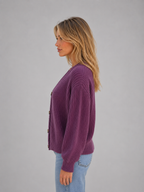 Kacob | Women's Chunky Ribbed Knit Button Front Cardigan