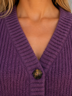 Kacob | Women's Chunky Ribbed Knit Button Front Cardigan