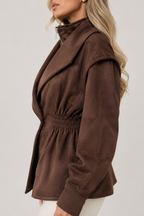 Kacob | Women's Cinched Waist Suede-Look Jacket