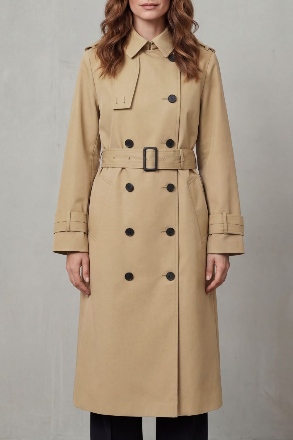 Kacob | Women's Classic Belted Storm Flap Trench Coat
