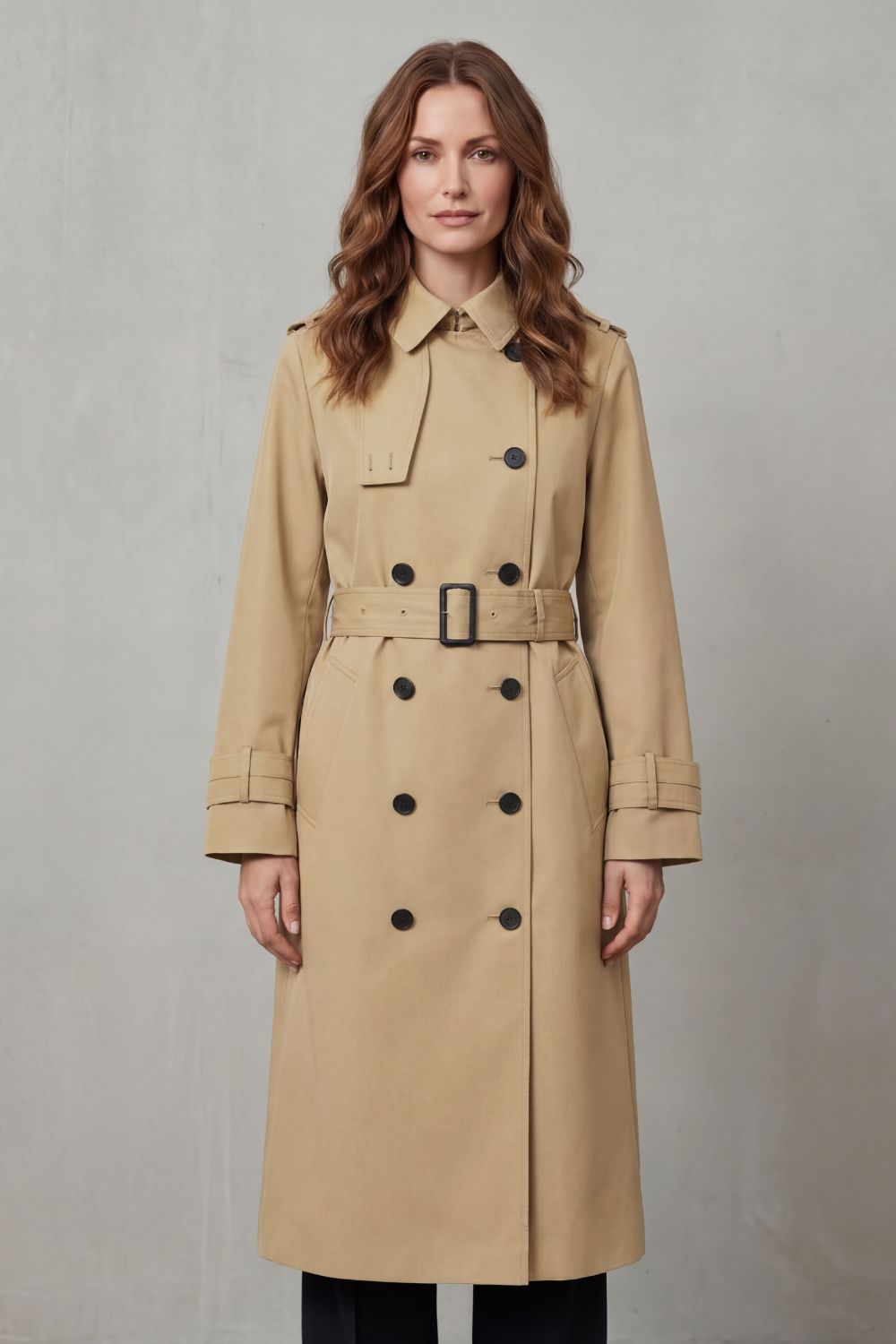 Kacob | Women's Classic Belted Storm Flap Trench Coat