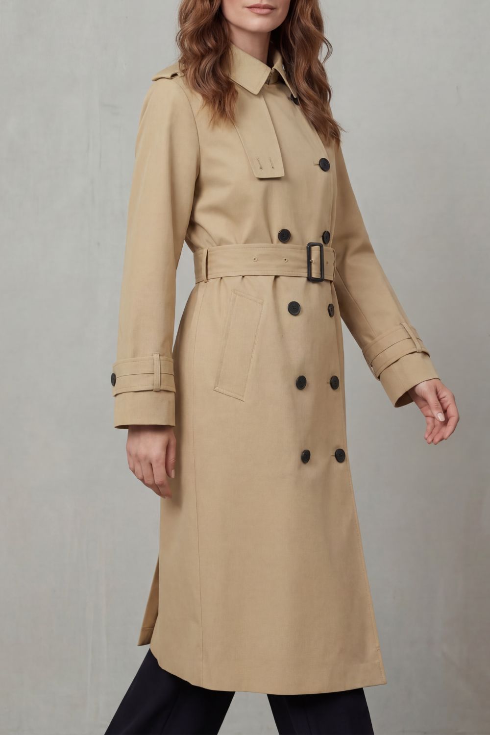 Kacob | Women's Classic Belted Storm Flap Trench Coat