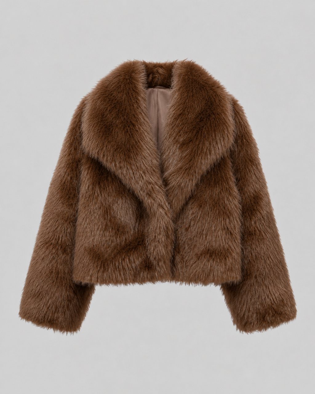 Kacob | Women's Collared Cropped Faux Fur Jacket