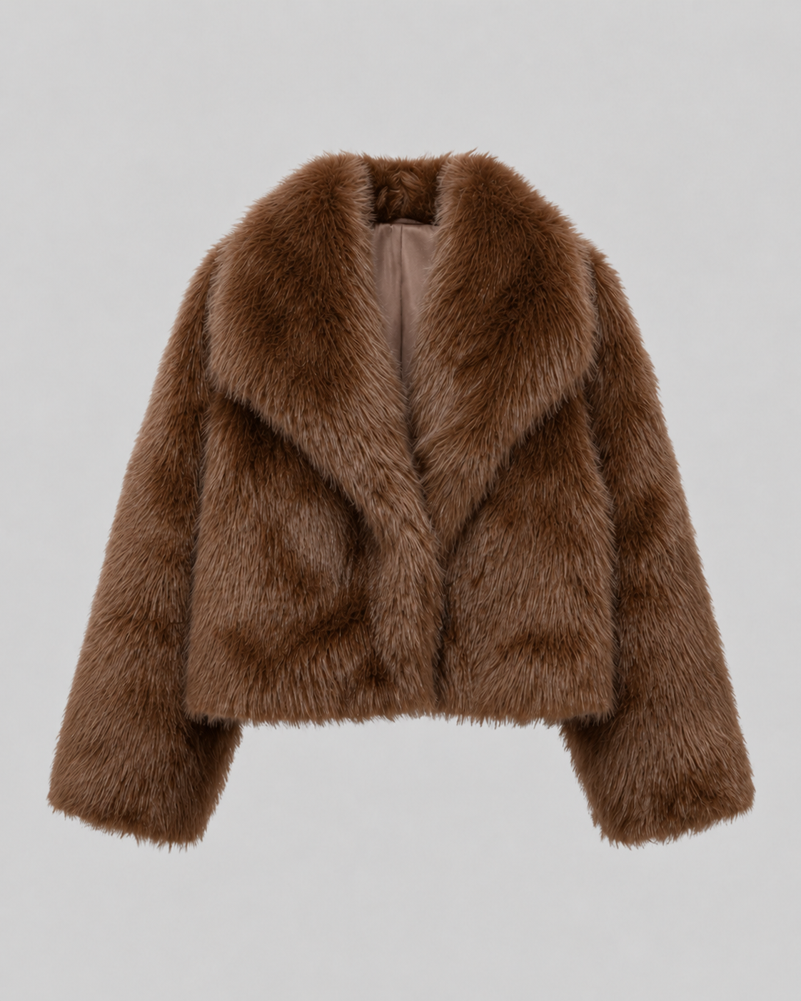 Kacob | Women's Collared Cropped Faux Fur Jacket