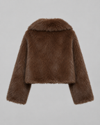Kacob | Women's Collared Cropped Faux Fur Jacket