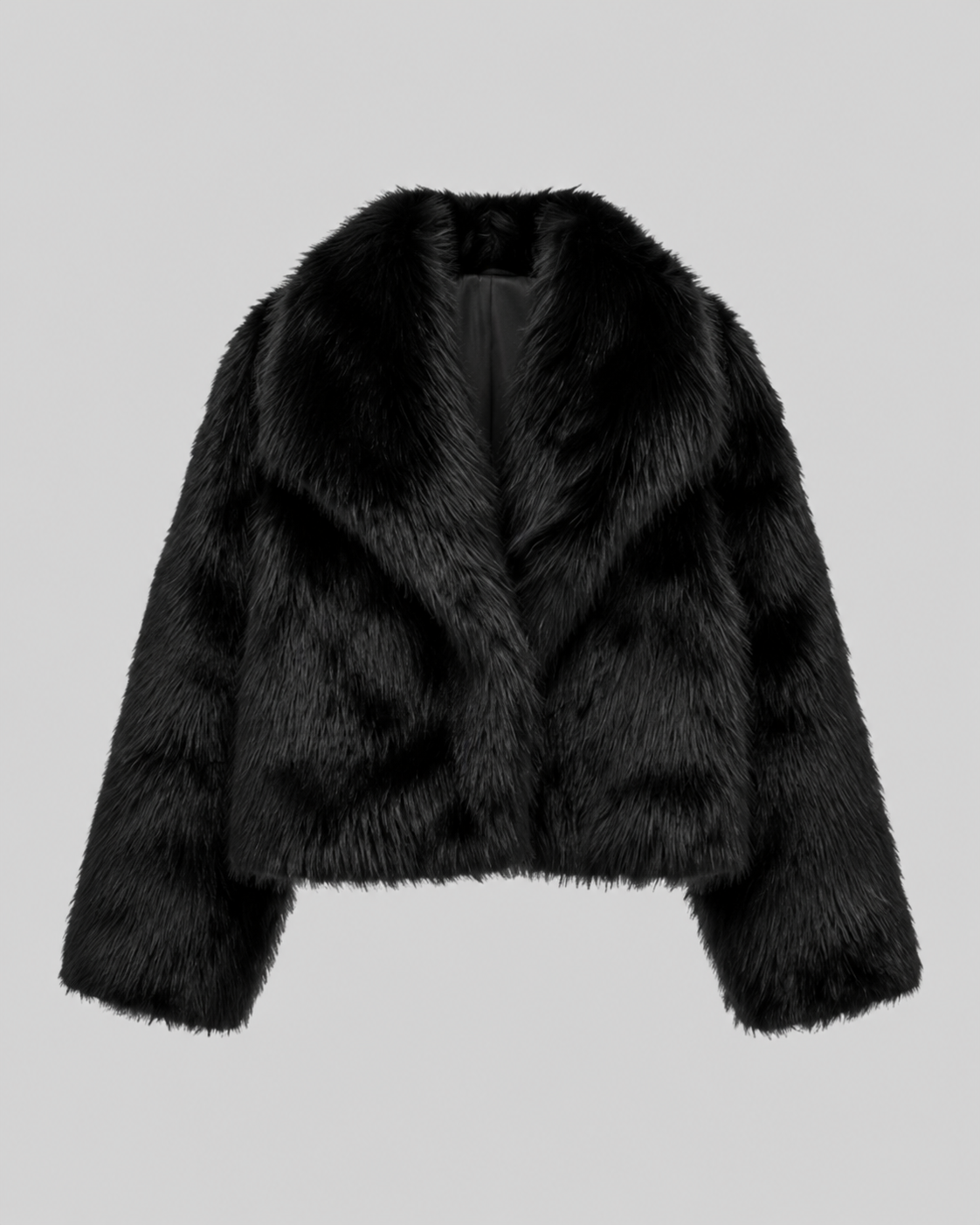 Kacob | Women's Collared Cropped Faux Fur Jacket