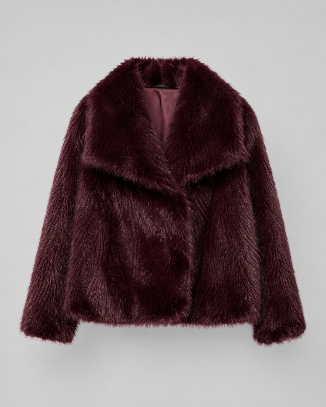 Kacob | Women's Collared Cropped Faux Fur Jacket
