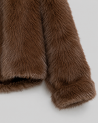 Kacob | Women's Collared Cropped Faux Fur Jacket