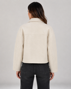 Kacob | Women's Collared Cropped Zip-Up Jacket