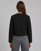 Kacob | Women's Collarless Gold Button Jacket