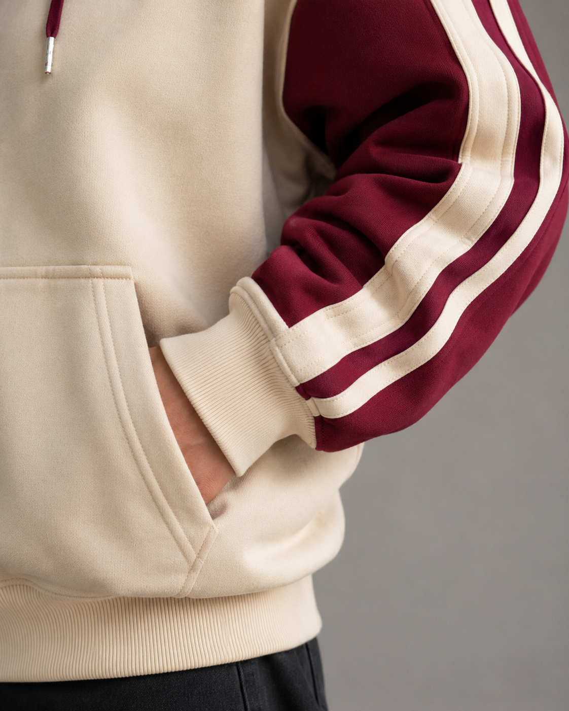 Kacob | Women's Colour Block Striped Sleeve Zip-Up Hoodie