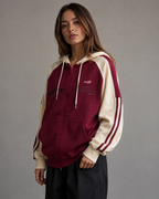 Kacob | Women's Colour Block Striped Sleeve Zip-Up Hoodie
