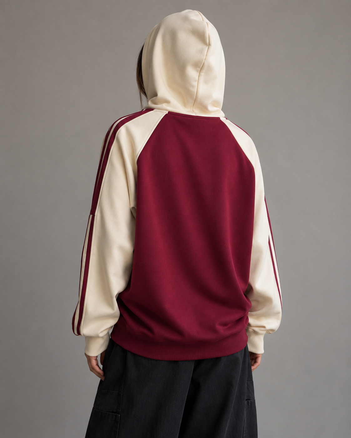 Kacob | Women's Colour Block Striped Sleeve Zip-Up Hoodie