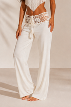 Kacob | Women's Crochet Trim Knit Trousers