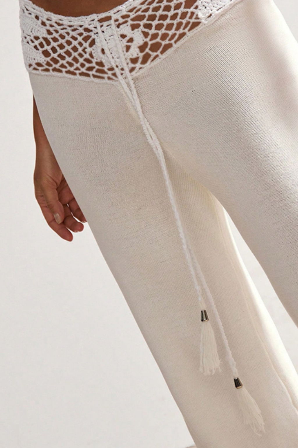 Kacob | Women's Crochet Trim Knit Trousers