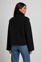 Kacob | Women's Cropped Double-Breasted Pea Coat