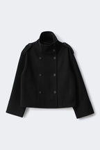 Kacob | Women's Cropped Double-Breasted Pea Coat