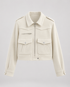 Kacob | Women's Cropped Suede-Effect Jacket
