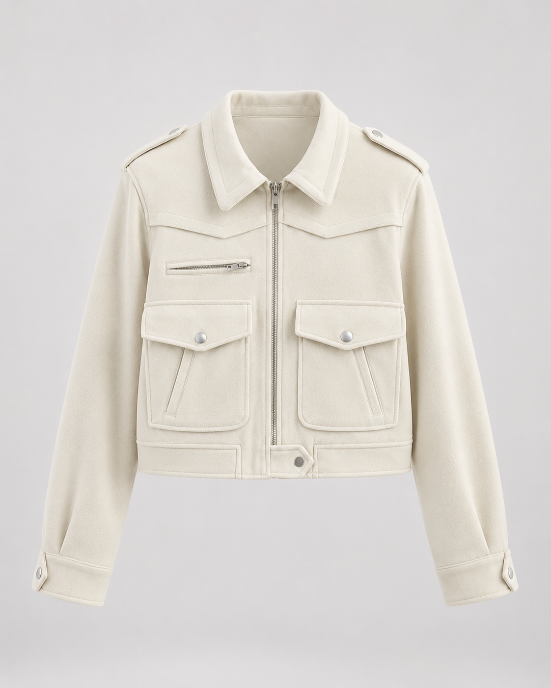 Kacob | Women's Cropped Suede-Effect Jacket