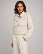 Kacob | Women's Cropped Suede-Effect Jacket