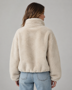 Kacob | Women's Cropped Teddy Zip Jacket