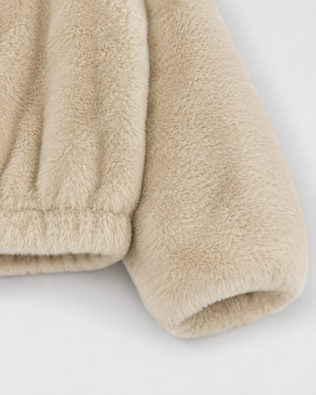 Kacob | Women's Cropped Teddy Zip Jacket