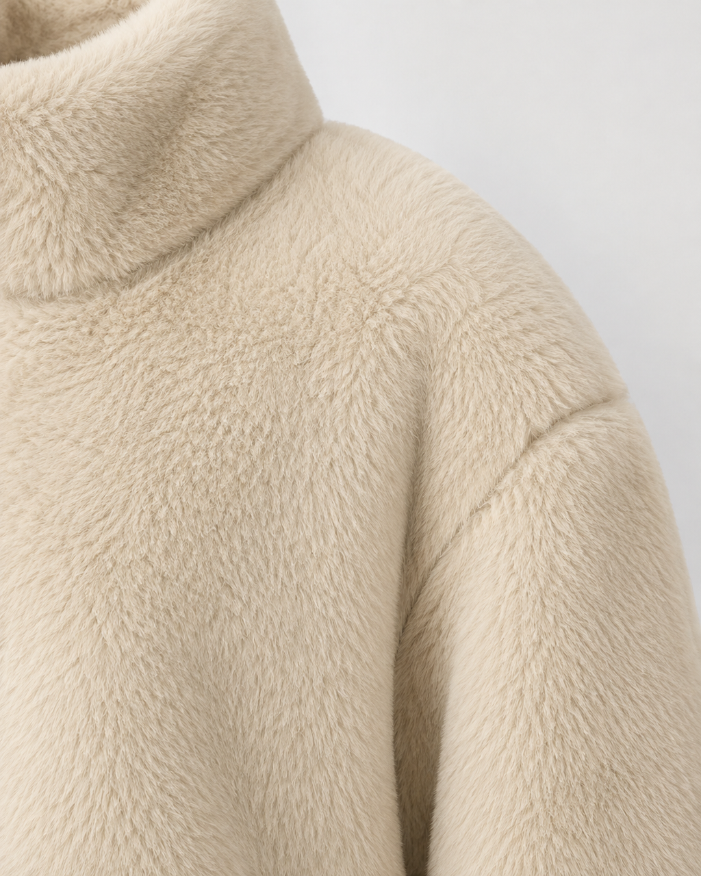 Kacob | Women's Cropped Teddy Zip Jacket