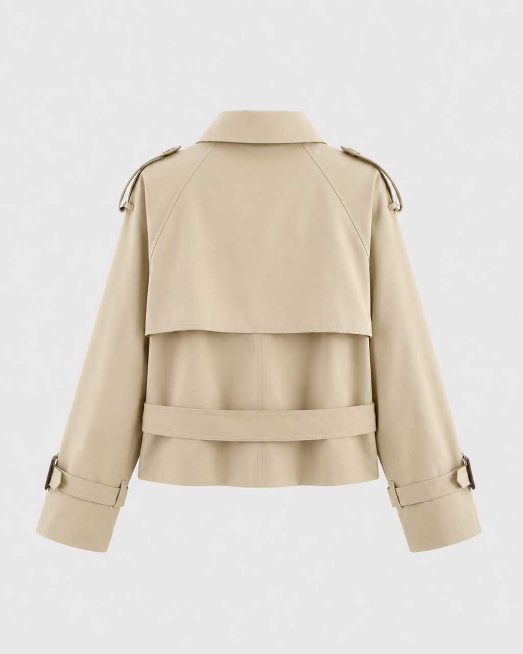 Kacob | Women's Double-Breasted Cropped Trench Jacket