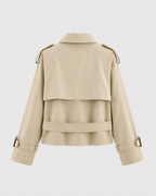 Kacob | Women's Double-Breasted Cropped Trench Jacket