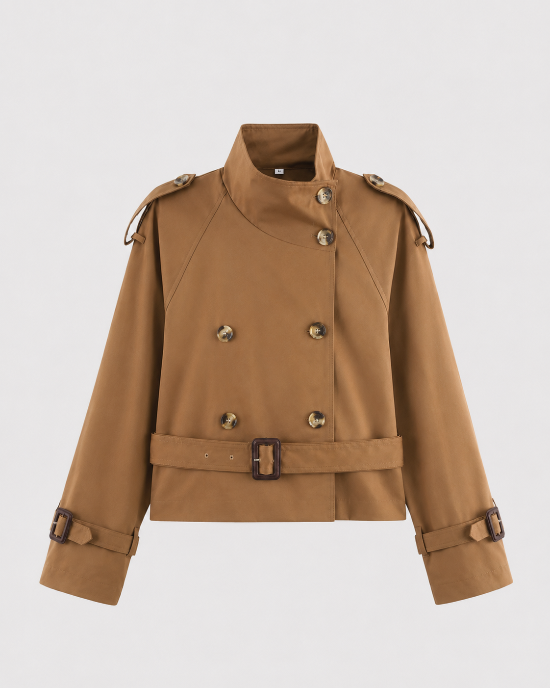 Kacob | Women's Double-Breasted Cropped Trench Jacket