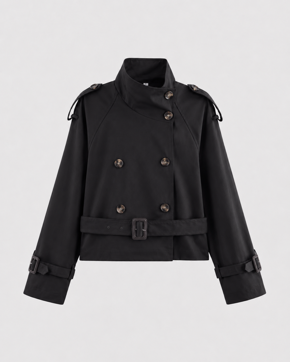 Kacob | Women's Double-Breasted Cropped Trench Jacket