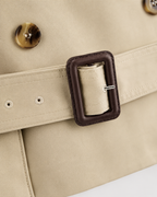 Kacob | Women's Double-Breasted Cropped Trench Jacket