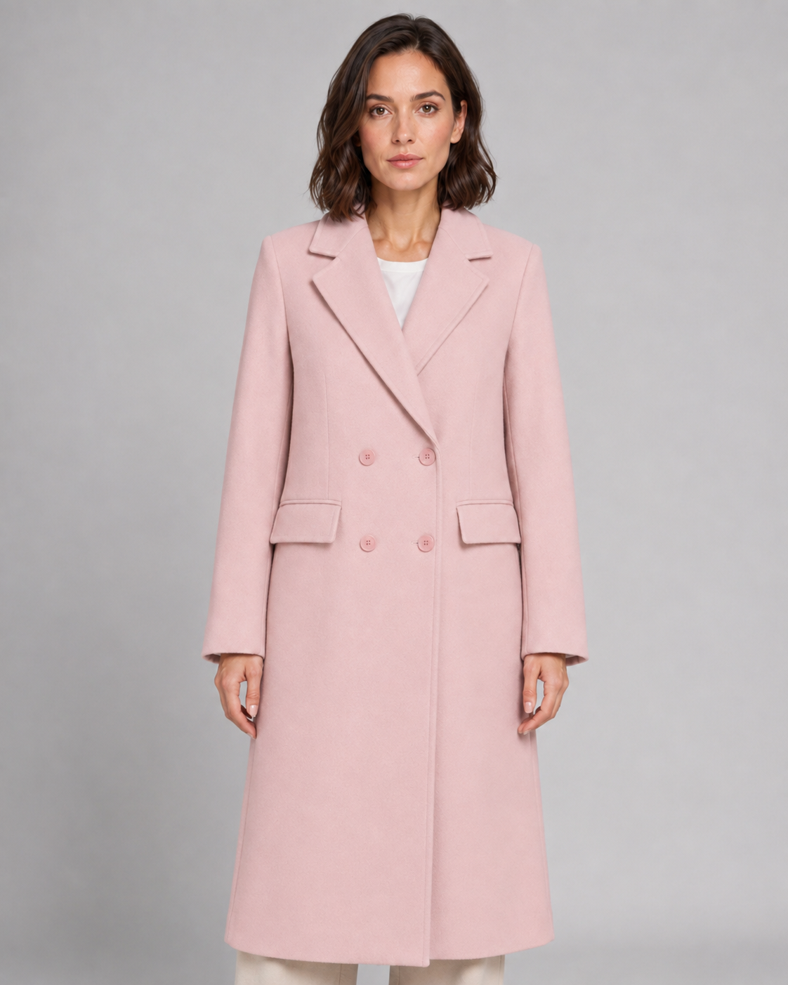 Kacob | Women's Double-Breasted Tailored Long Coat