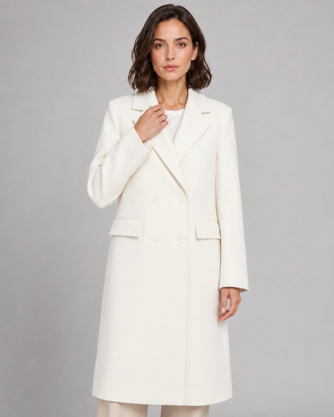Kacob | Women's Double-Breasted Tailored Long Coat