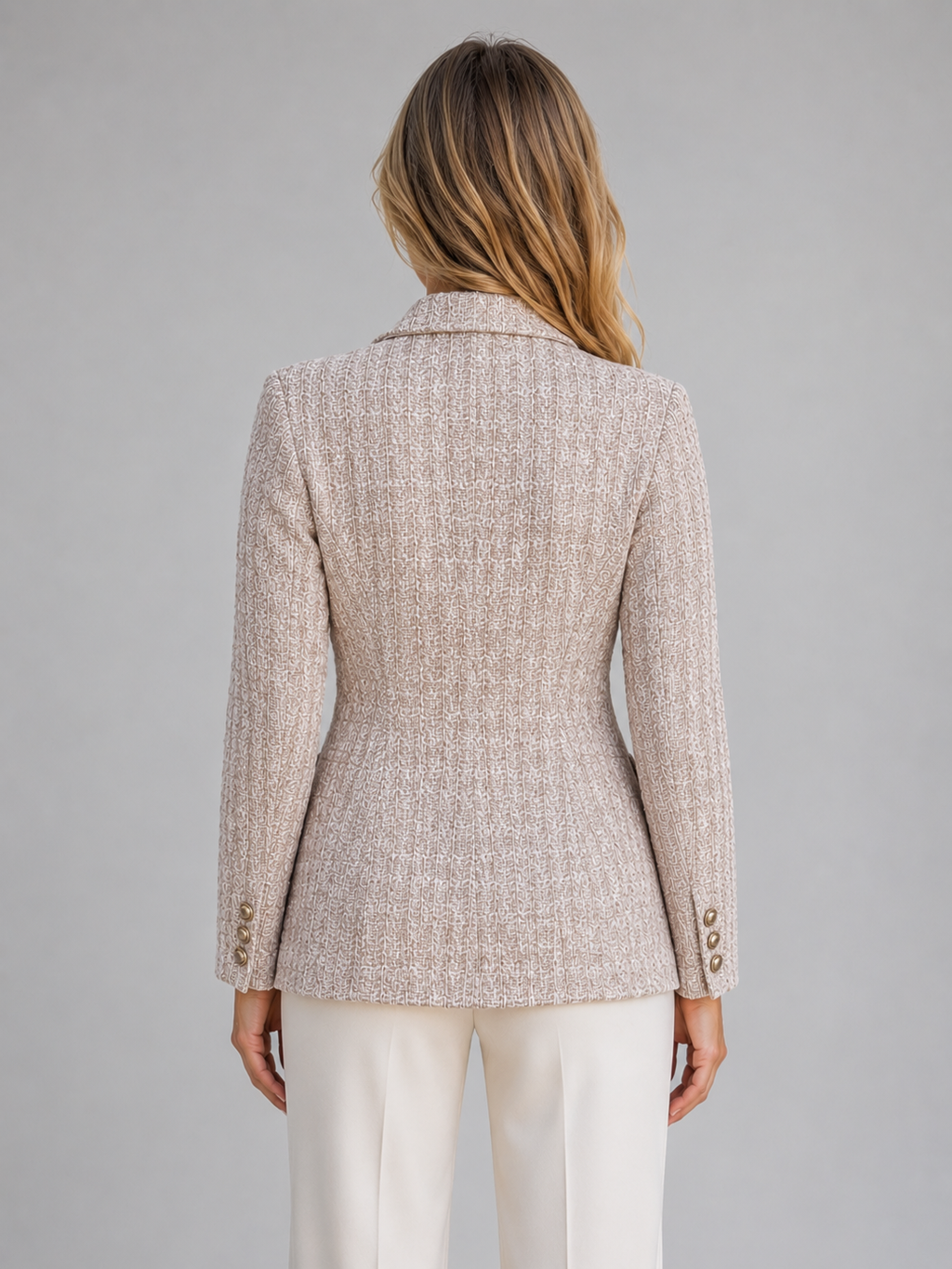 Kacob | Women's Double Breasted Textured Tailored Blazer