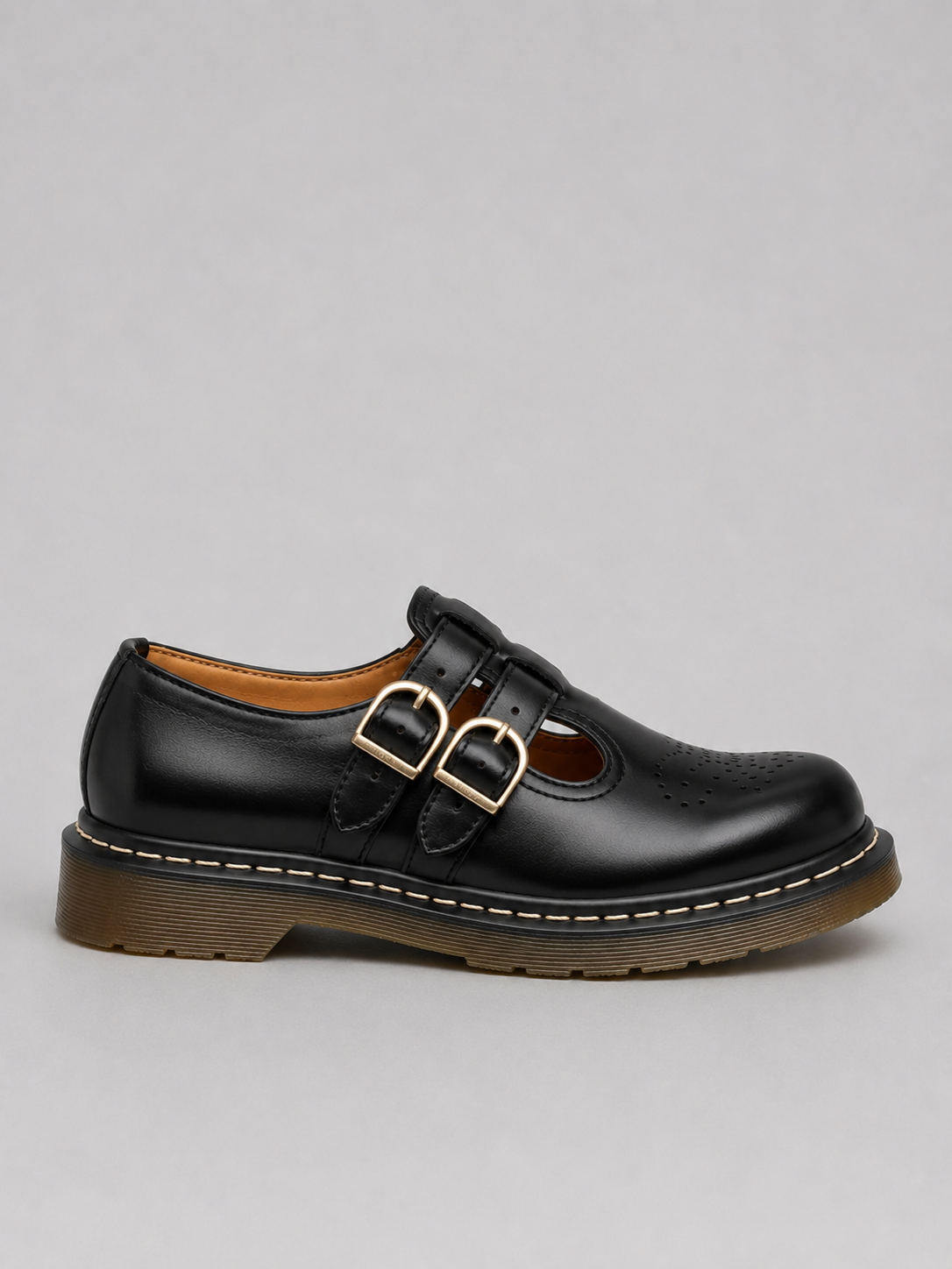 Women's Double Buckle Chunky Sole Mary Jane Shoes