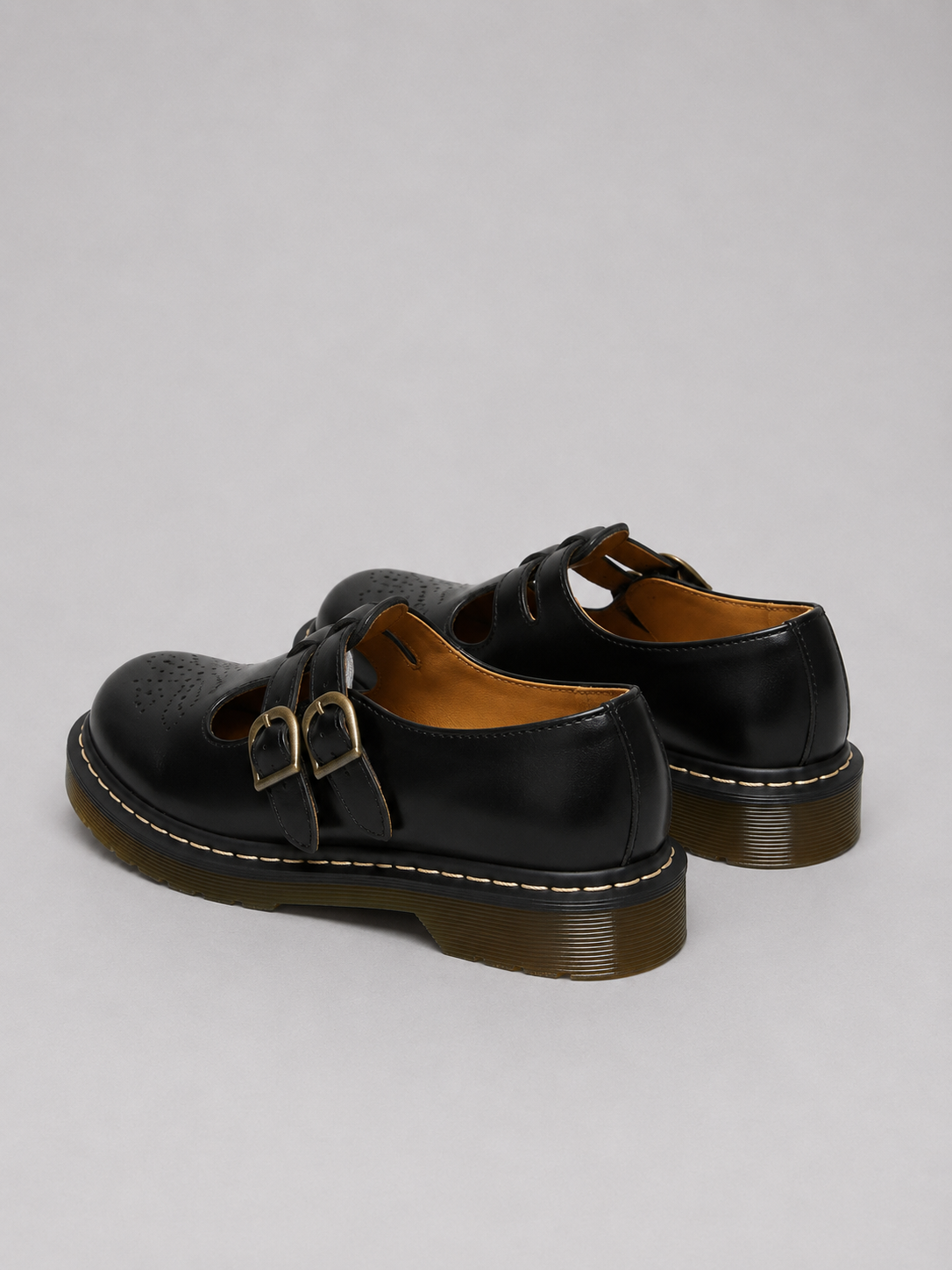 Women's Double Buckle Chunky Sole Mary Jane Shoes