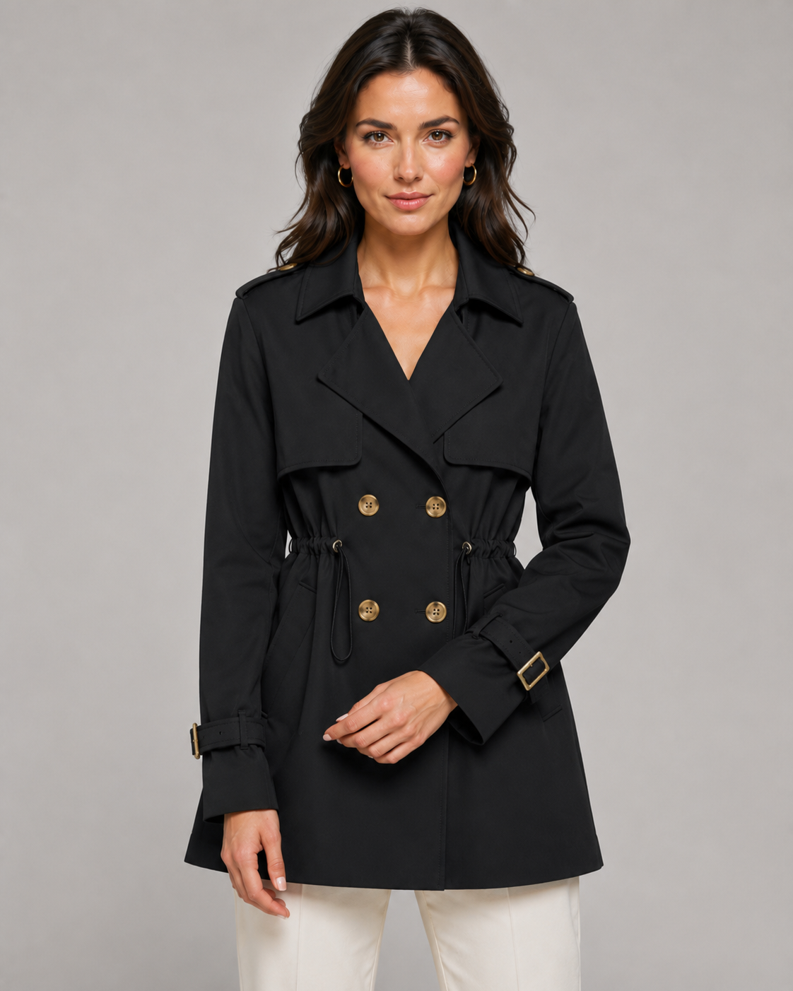 Kacob | Women's Drawstring Short Trench Coat