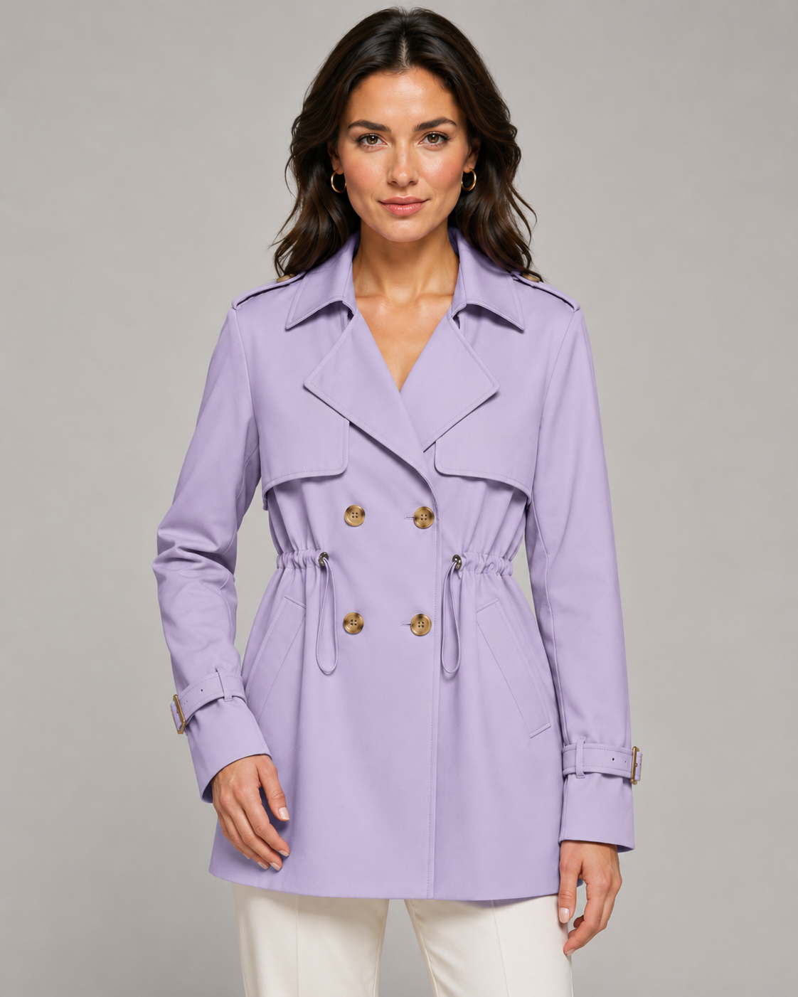 Kacob | Women's Drawstring Short Trench Coat